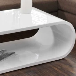 120x60 Hochglanz Couchtisch ohne Ecken - Juless