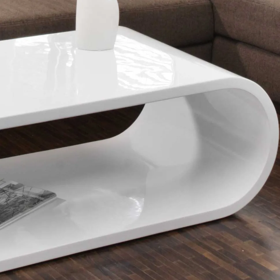 120x60 Hochglanz Couchtisch ohne Ecken - Juless