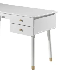 125x60 Jugend Schreibtisch in Weiß & Gold - Zimventa