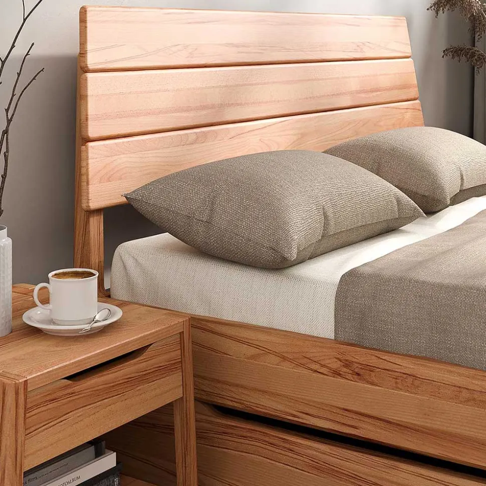 140x200 Kernbuchebett mit Kopfteil - Rosinna