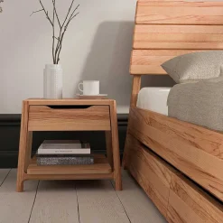 140x200 Kernbuchebett mit Kopfteil - Rosinna