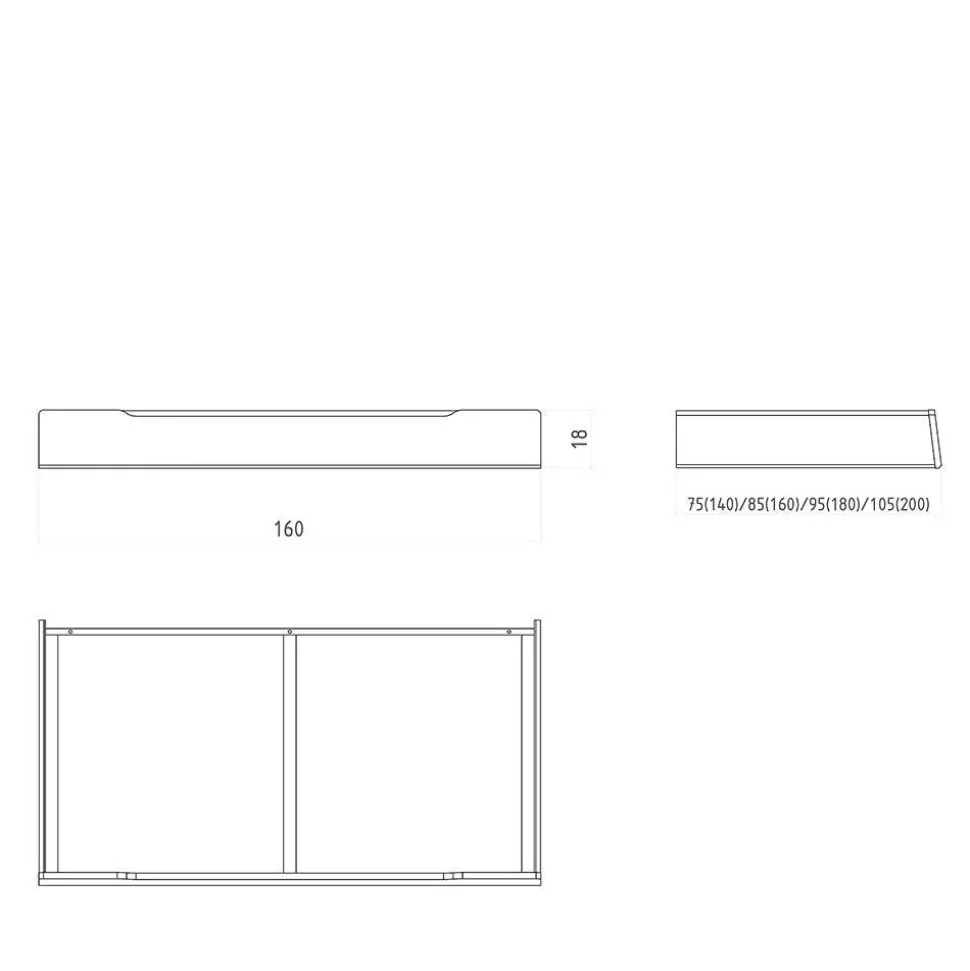 140x200 Kernbuchebett mit Kopfteil - Rosinna