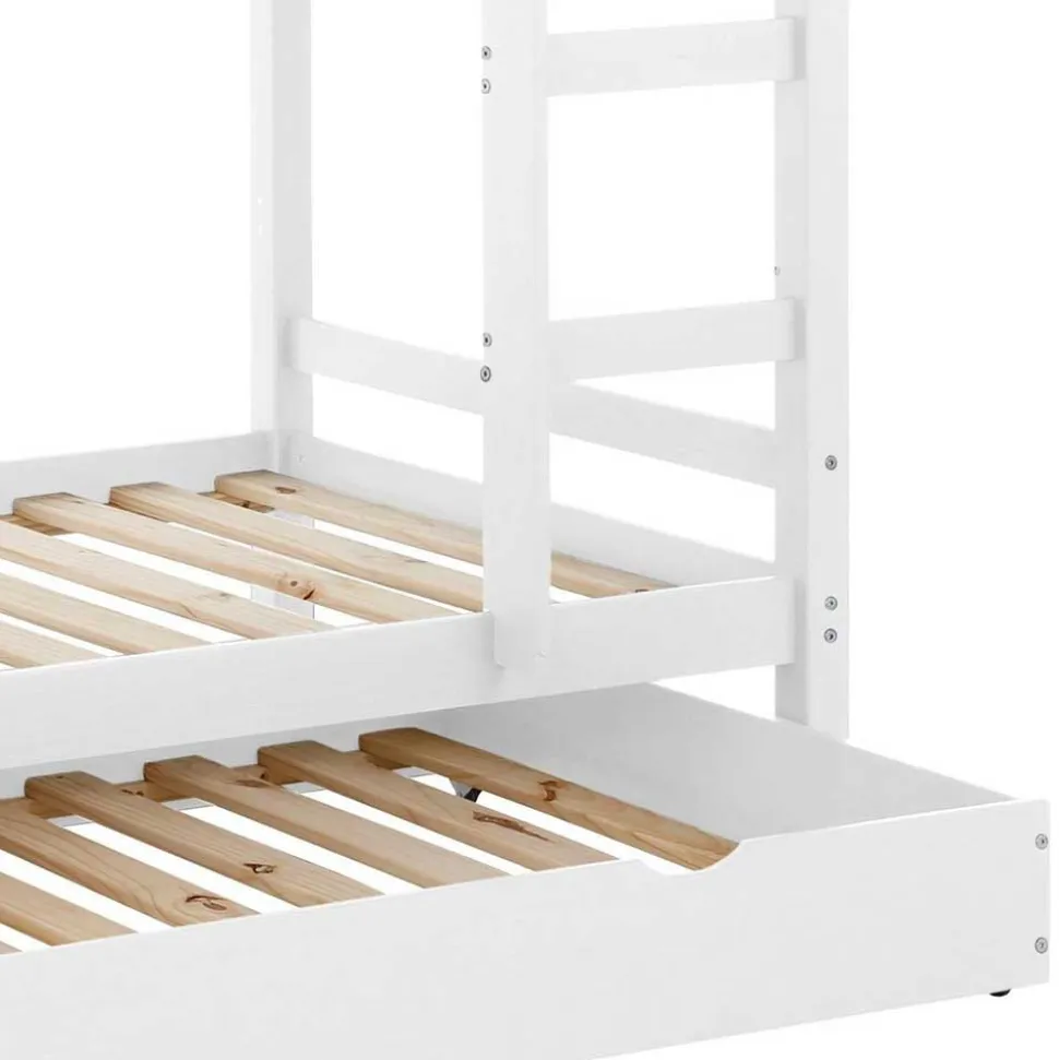 90x200 Kinder Etagenbett in Weiß - Carona
