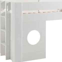 90x200 Kinder Hütten Hochbett in Weiß - Lapel