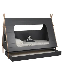 90x200 Kinder Zeltbett in Grau - Casserra