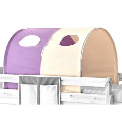 90x200 Kinderhochbett in Natur & Lila & Beige - Genfra