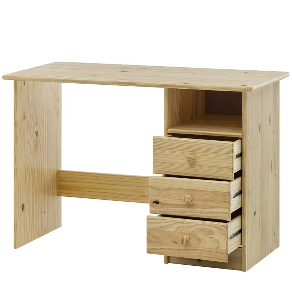 110x54 Kleiner Schreibtisch aus Kiefer Massivholz - Bibulath