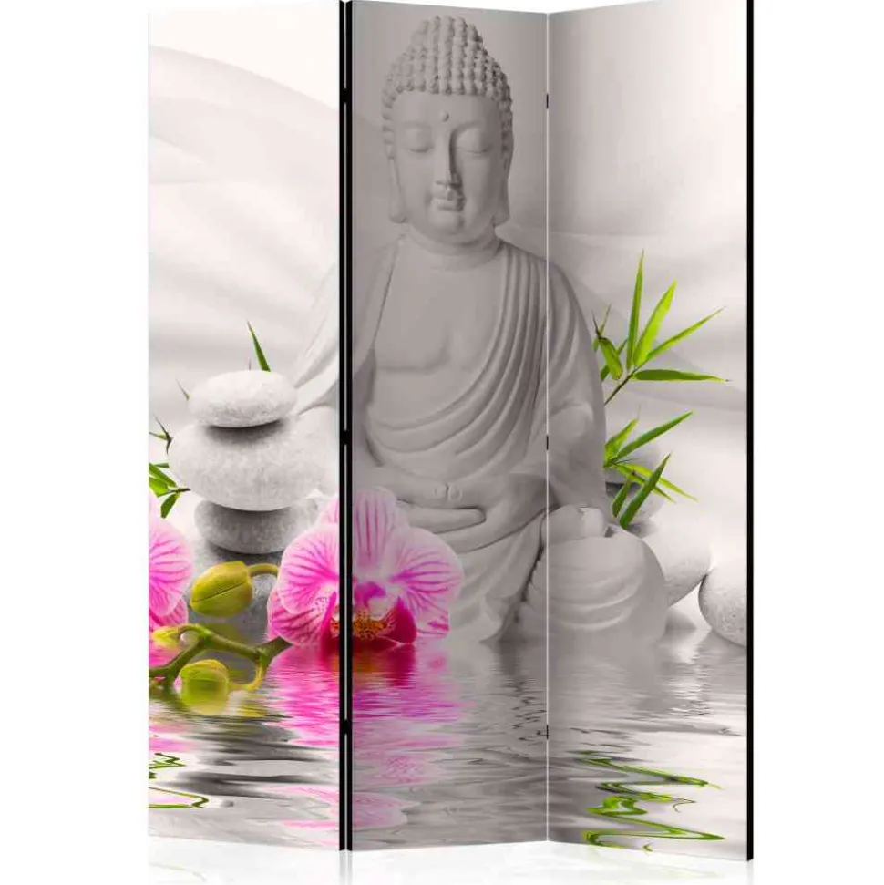 135x172 Paravent Buddha mit Orchideen - Abion