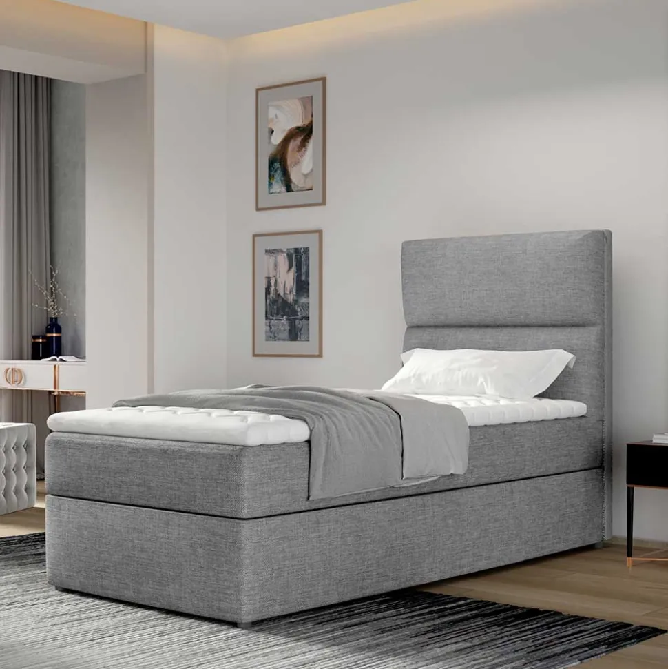 90x200 Polsterbett in Grau - Pandaua