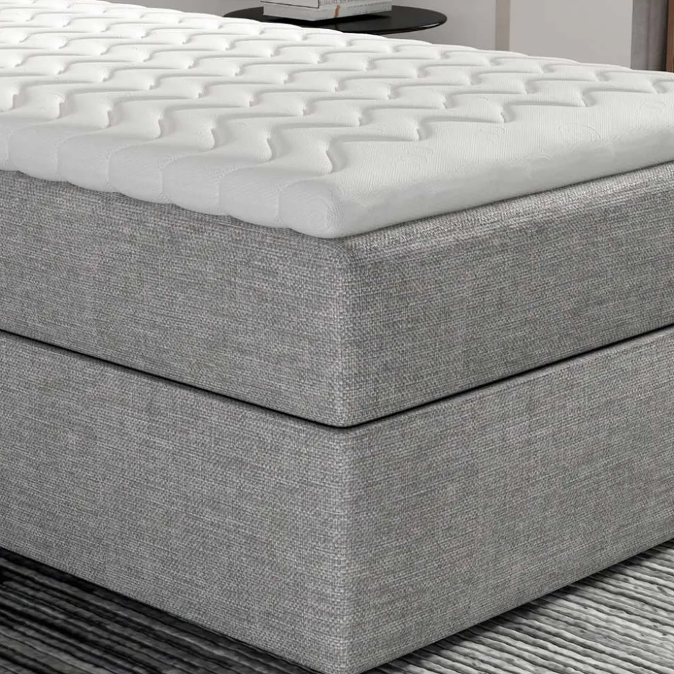 90x200 Polsterbett in Grau - Pandaua