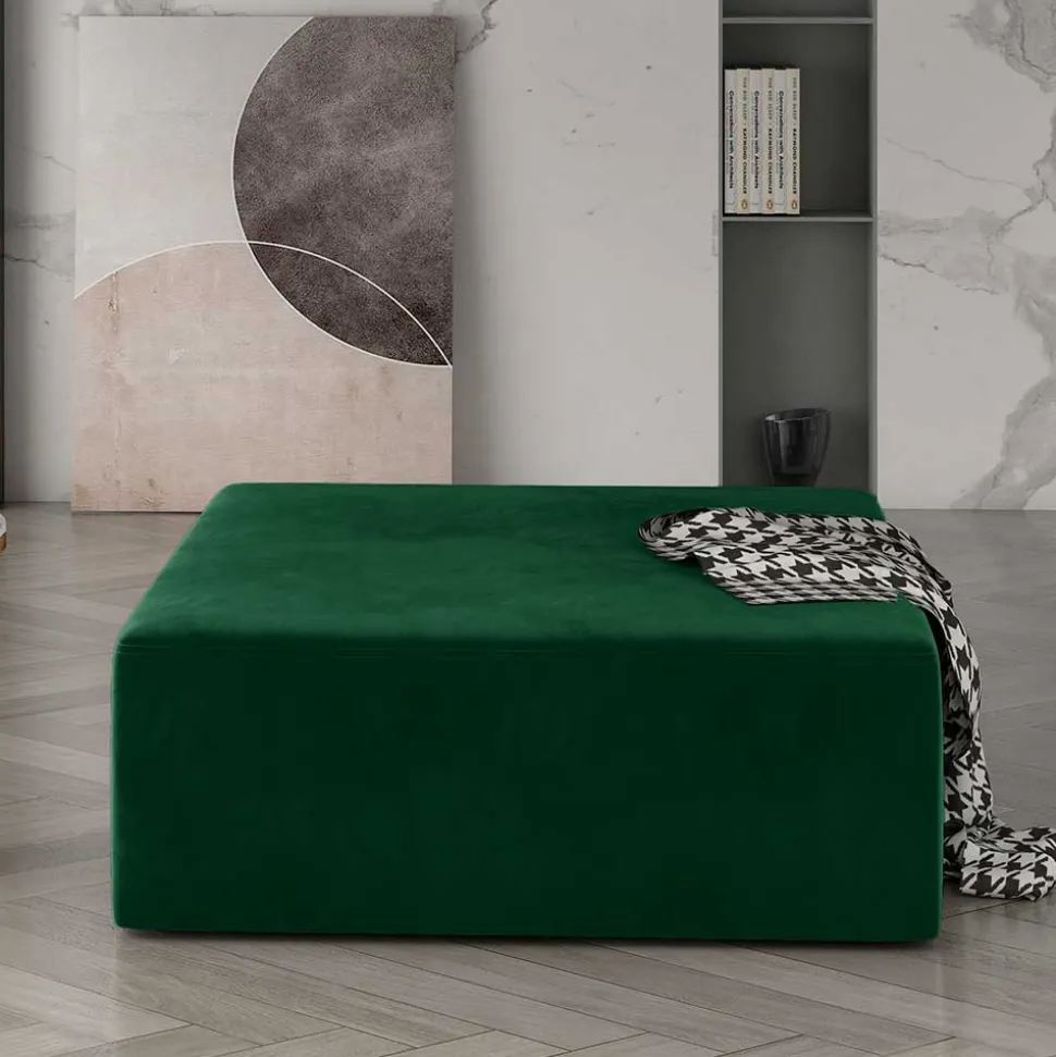 83x83 Polsterhocker in Grün - Salvatoria