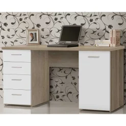 145x60 Schreibtisch in Sonoma-Eiche & Weiß - Iga