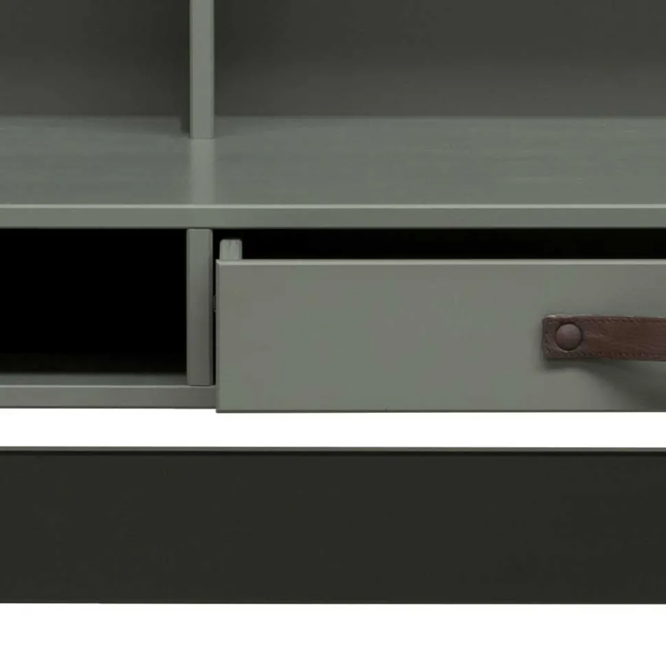122x58 Schreibtisch mit Aufsatz in Graugrün - Daraon