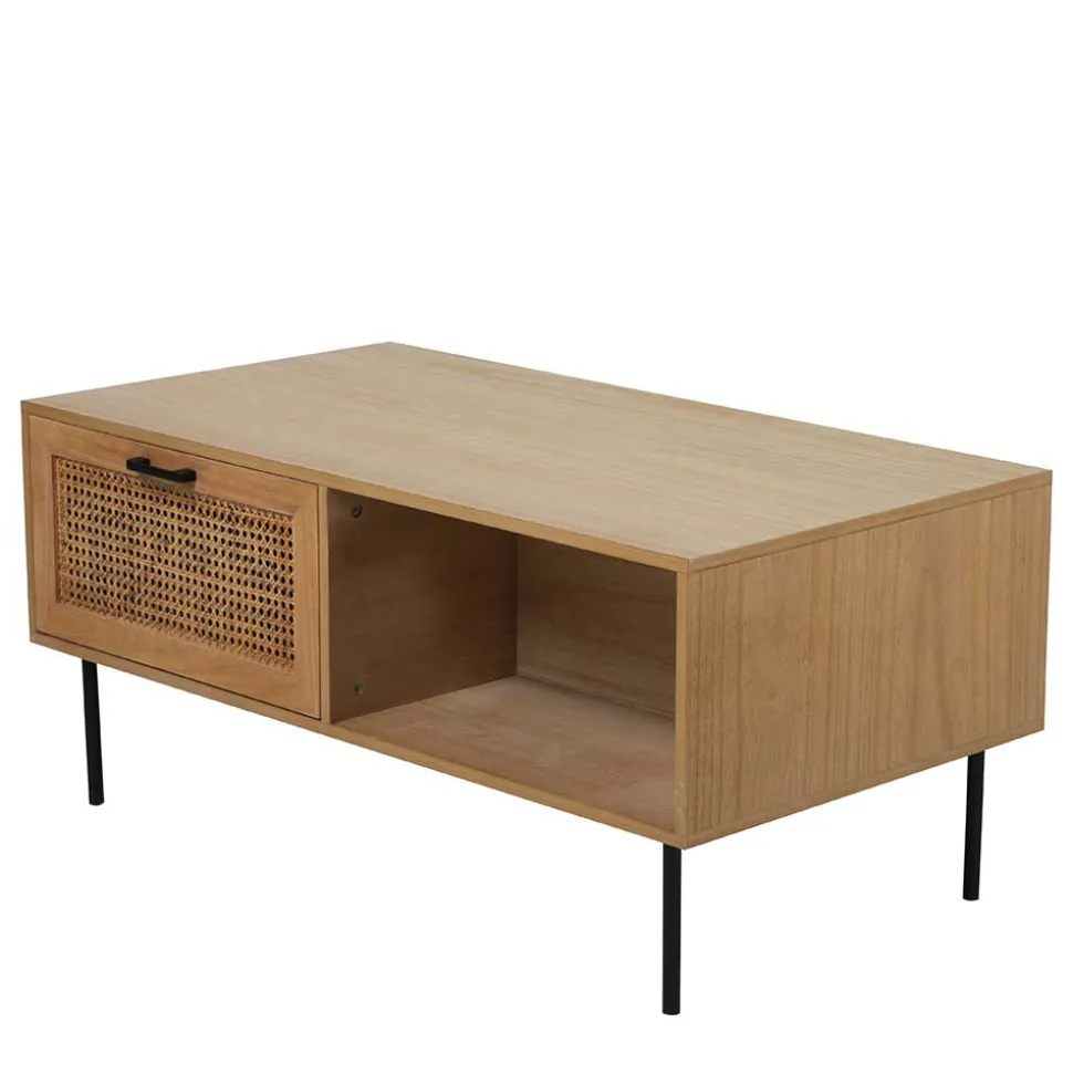 110x59 Skandi Couchtisch mit Wiener Geflecht - Esholda