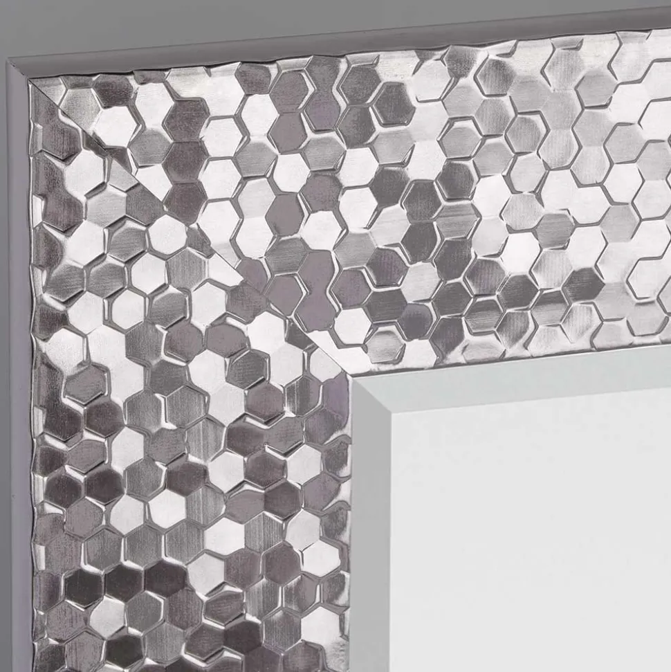 55x70 Spiegel mit breitem Rahmen in Silber - Tunapuna