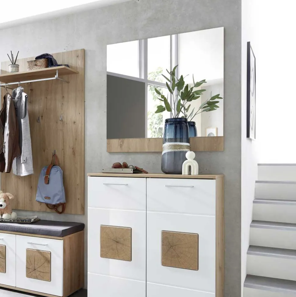 84x84 Spiegel mit Wildeiche NB Leiste - Cluster