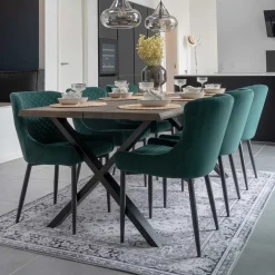 200x95 Tisch mit Polsterstühlen - Ricinga (siebenteilig)