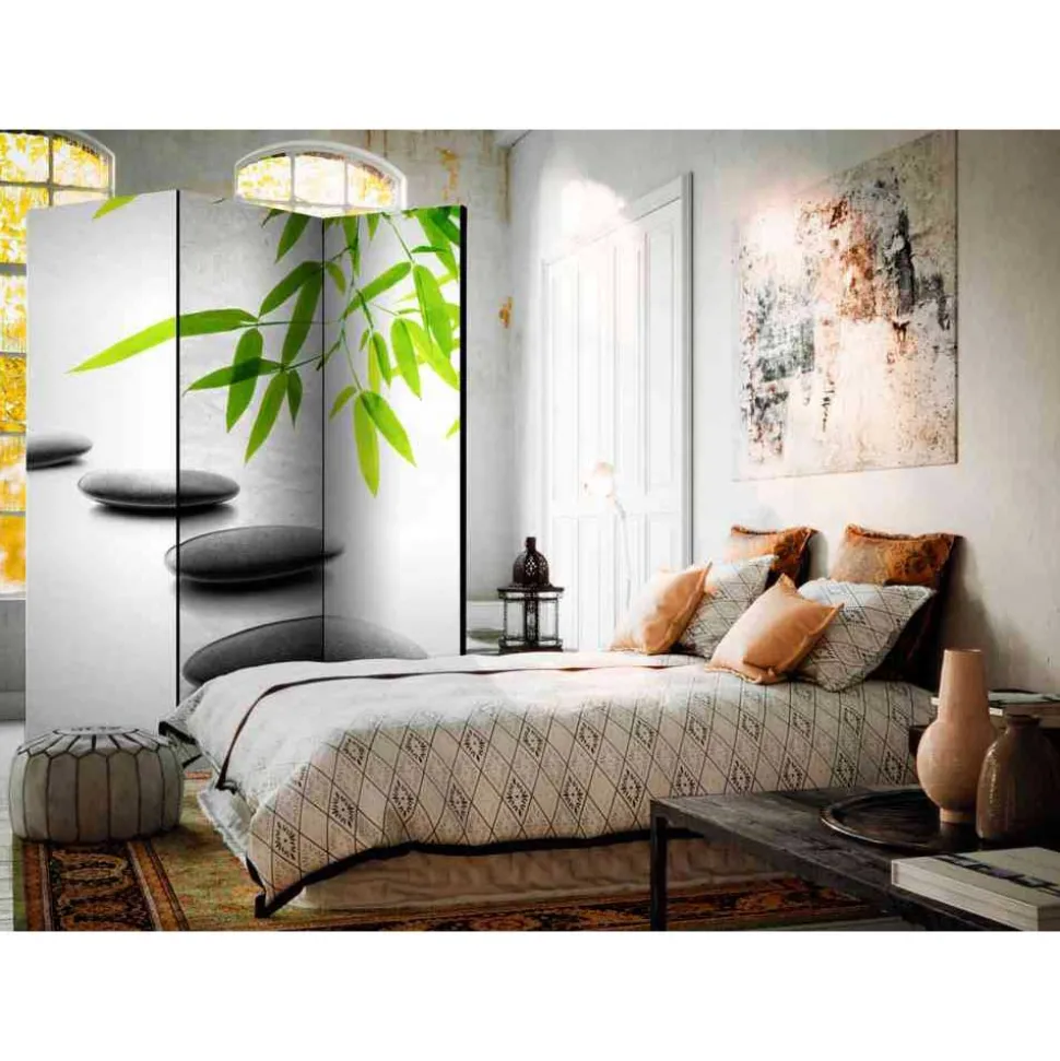 135x172 Trennwand Kiesel & Bambus - Mandina