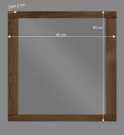 80x80 Wandspiegel aus Eichenholz Rahmen - Sennya