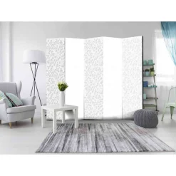 225x172cm Deko-Paravent in Weiß Hellgrau - Mivaldana