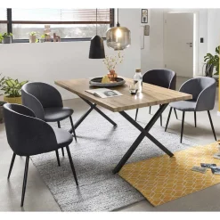 X-Fuß Esstisch & Armlehnenstühle - Samanta (fünfteilig)