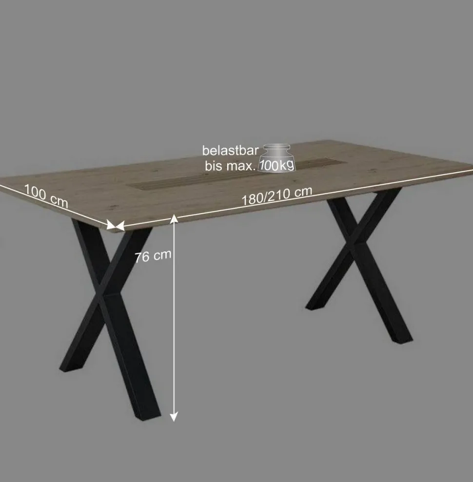 X-Fuß Tisch & Drehstühle Set - Niam (siebenteilig)