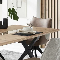 X-Fuß Tisch & Drehstühle Set - Niam (siebenteilig)