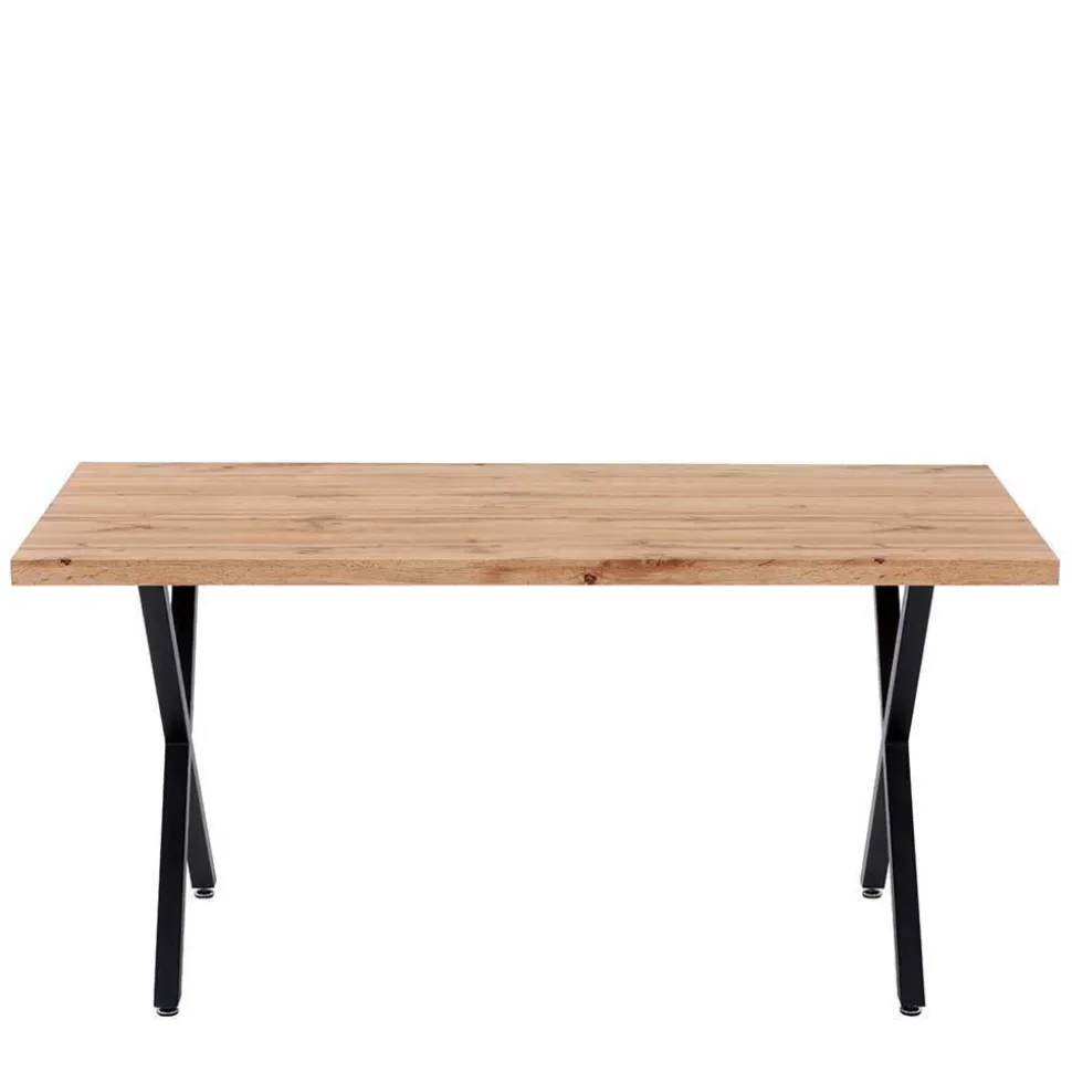 X-Fuß Tischgruppe mit Polsterstühlen - Fanita (fünfteilig)