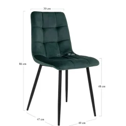 X-Fuß-Tisch & Samtstühle - Domniar (siebenteilig)