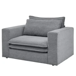 XL Sessel mit Hocker in Anthrazit - Ruffos (zweiteilig)