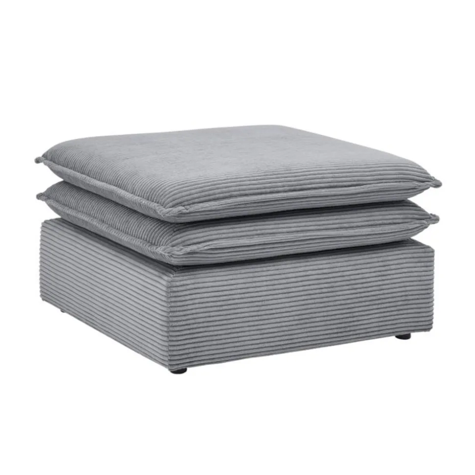 XL Sessel mit Hocker in Anthrazit - Ruffos (zweiteilig)