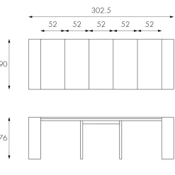 XL Tisch Modena in Grau Braun