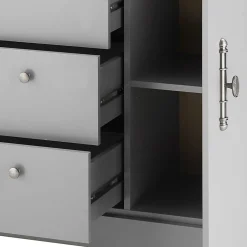 198x104x44 Anrichte in Lichtgrau & Eiche Optik - Buleta