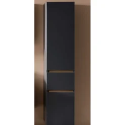 40x185x35 Bad Hochschrank in Grau mit Wildeiche - Agiruan