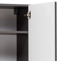 40x185x35 Bad Hochschrank in Grau mit Wildeiche - Agiruan