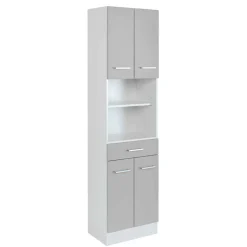 50x190x35 Bad Hochschrank in Hellgrau & Weiß - Girios