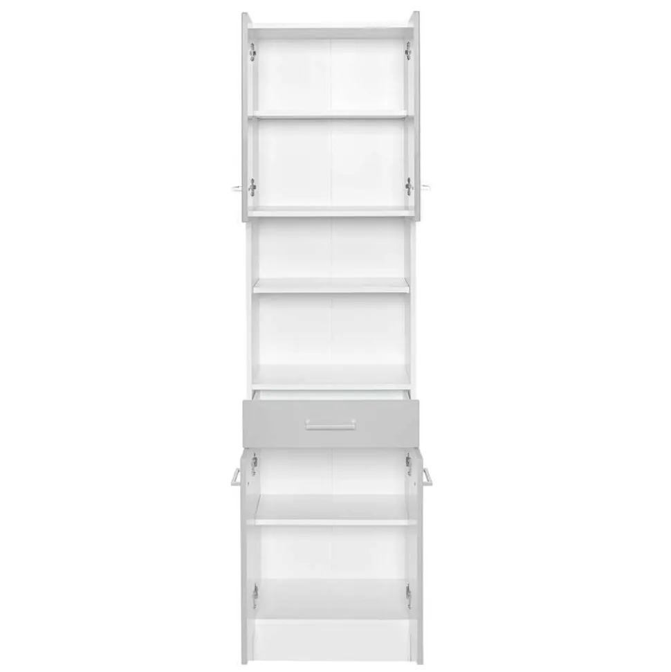 50x190x35 Bad Hochschrank in Hellgrau & Weiß - Girios