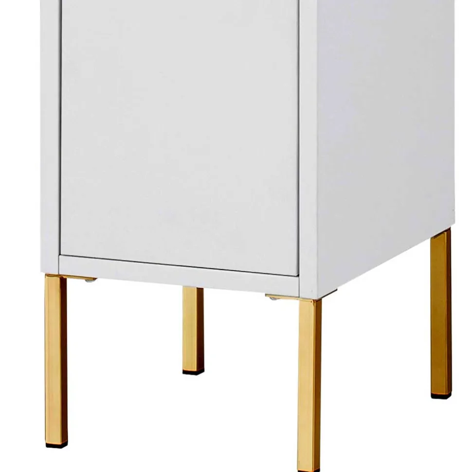 25x155x30 Bad Hochschrank in Weiß & Gold - Nuszaleva