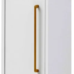 25x155x30 Bad Hochschrank in Weiß & Gold - Nuszaleva