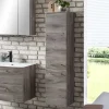 30x135x35 Bad Seitenschrank in Eiche Grau - Svegaria