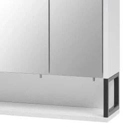 70x68x16 Bad Spiegelschrank aus Stahl in Weiß - Ismilav