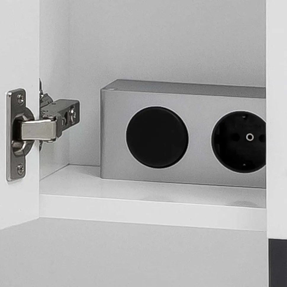 70x68x16 Bad Spiegelschrank aus Stahl in Weiß - Ismilav