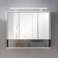 70x68x16 Bad Spiegelschrank aus Stahl in Weiß - Ismilav