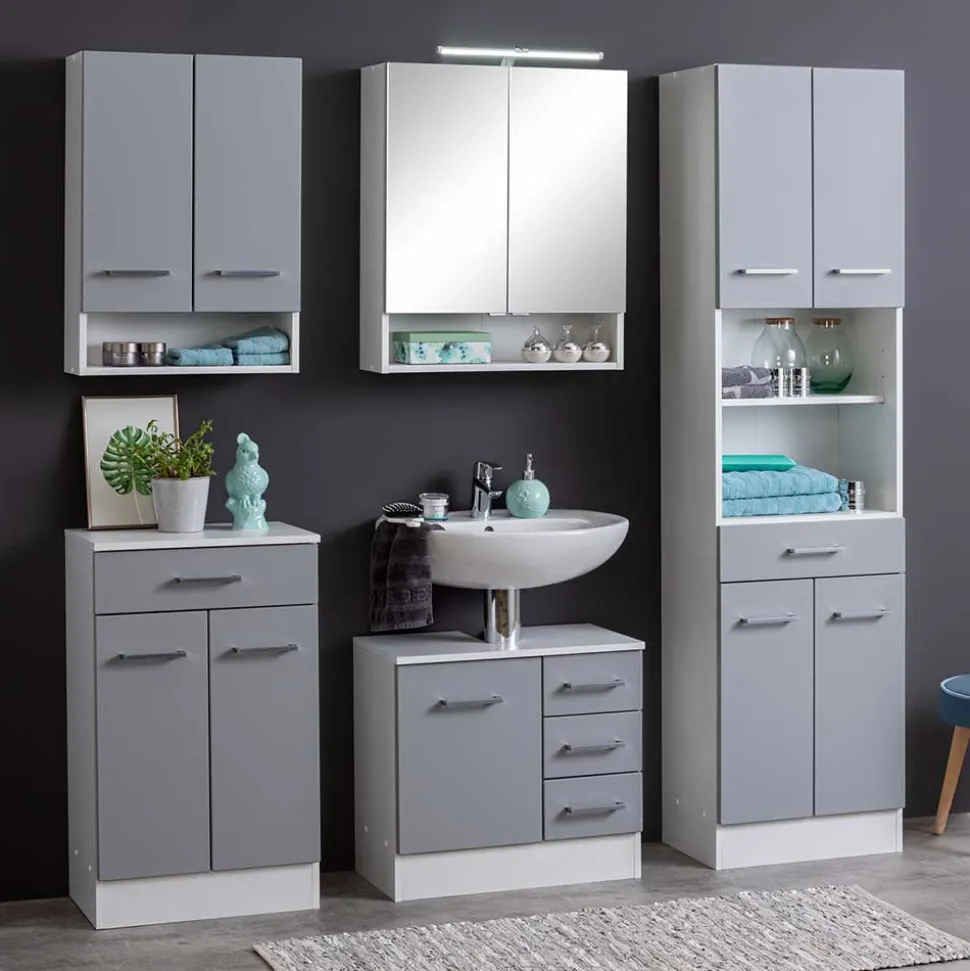 50x84x35 Bad Vertiko in Hellgrau - Girios