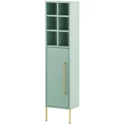 31x131x22 Badschrank in Mintgrün & Gold - Aparcian