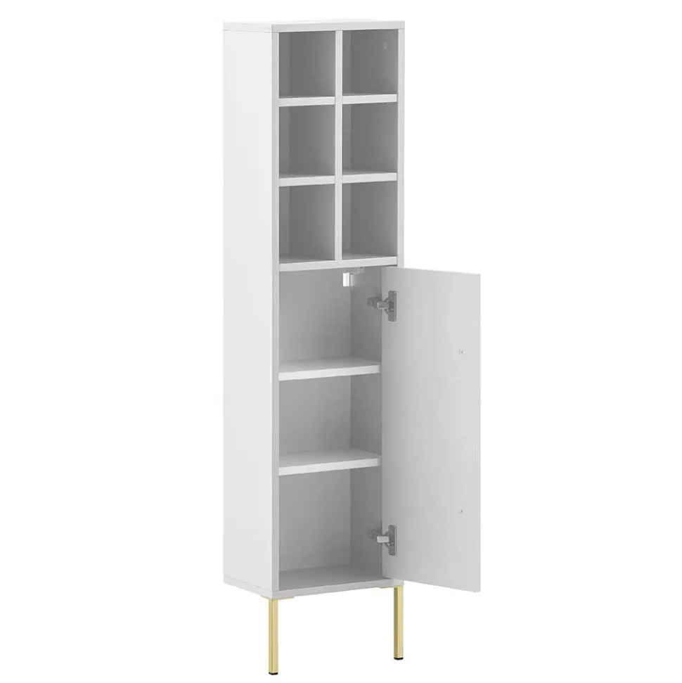 30x131x22 Badschrank in Weiß & Gold - Nuszaleva I