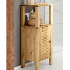 34x86x30 Badschrank mit Lamellentür & Ablage - Zavieca I