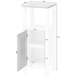 34x86x30 Badschrank mit Lamellentür & Ablage - Zavieca I