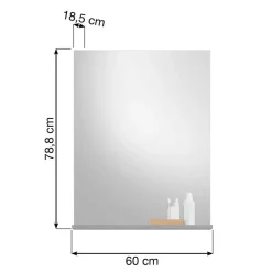 60x79x19 Badspiegel mit Ablage in Grau - Nancys