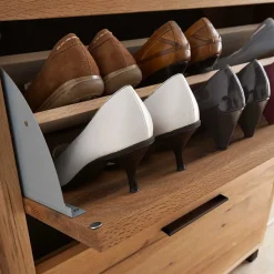 83x87x28 Balkeneiche Schuhkommode mit zwei Klappen - Alsbetas